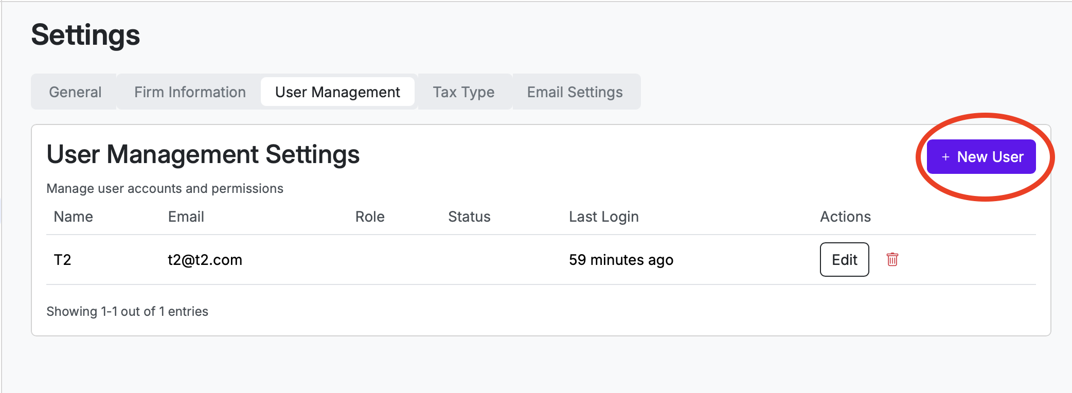 User management — LexBill